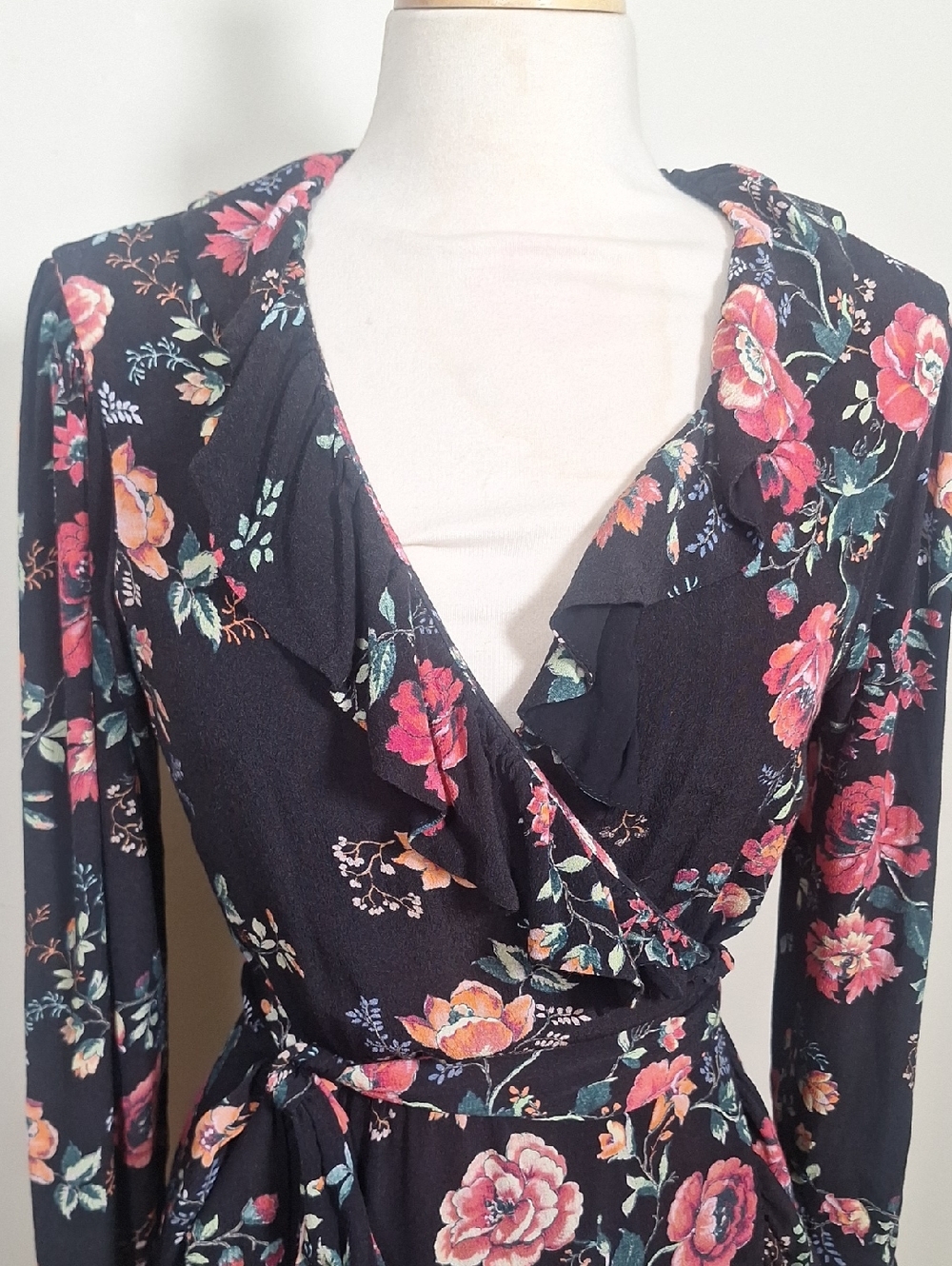 Maje Rosetina Floral Print Midi Sleeve Dress Size 8 - Picture 8 of 12